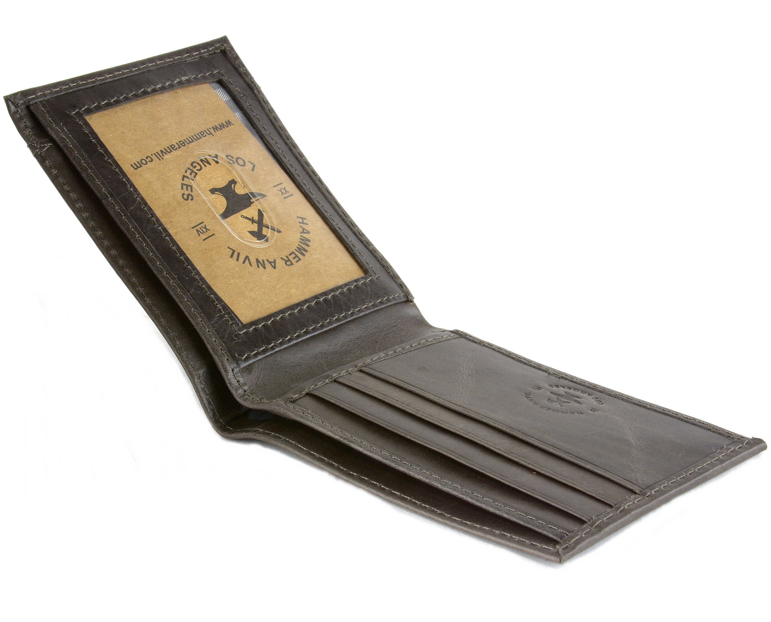 RFID Blocking Hammer Anvil Mens Leather Front Pocket Wallet Thin